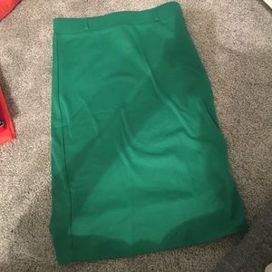 green bodycon stretchy pencil skirt